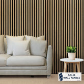 Real Wood Acoustic Slatted Wall Panels –  Light Oak (60×240 cm) | Fast UK Delivery